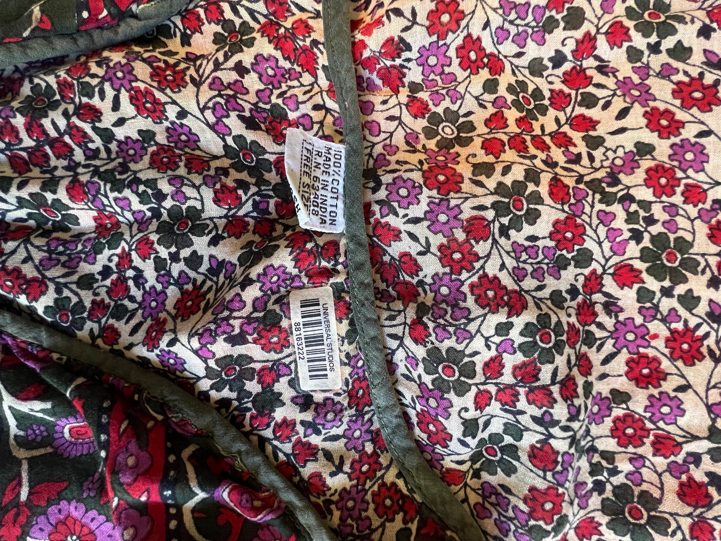 Vintage 70’s India Block Print Sheer Cotton Gauze Blouse