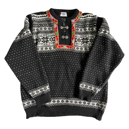 Vintage Norwegian Design Fair Isle Sweater XL