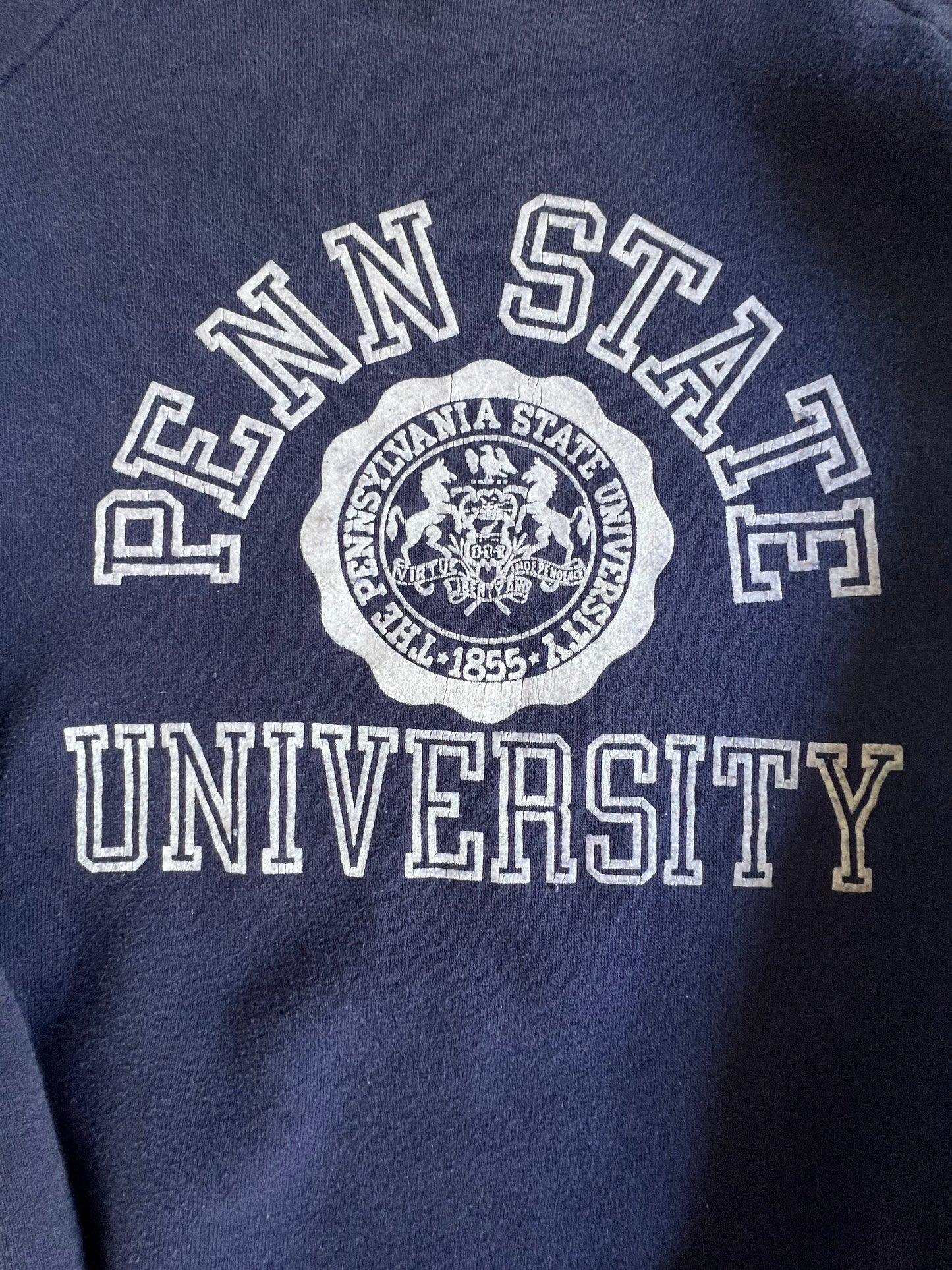 Vintage 80’s Flocked Penn State University Raglan Crewneck L/XL