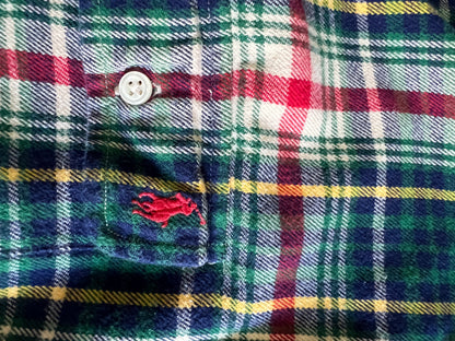 Polo Ralph Lauren Boys Plaid Flannel Suede Elbow Patches XL