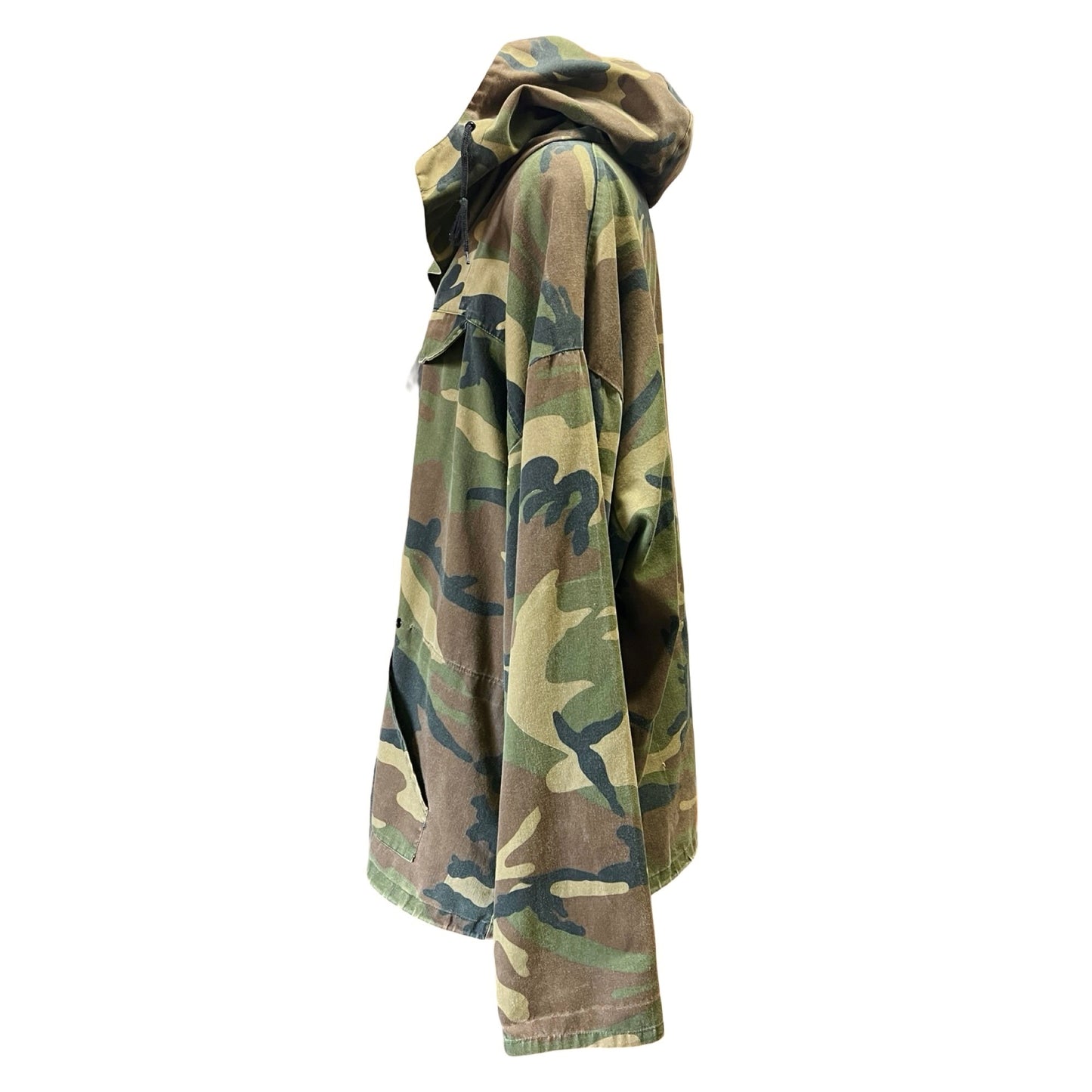 Vintage Military Issued Woodland Camo Hooded Anorak 3XL