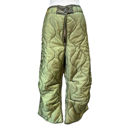 Vintage Military Army Quilted Liner Cropped Pants