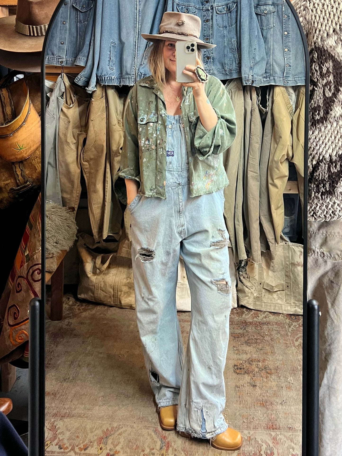 Vintage Heavily Distressed & Faded Big Smith Overalls XL