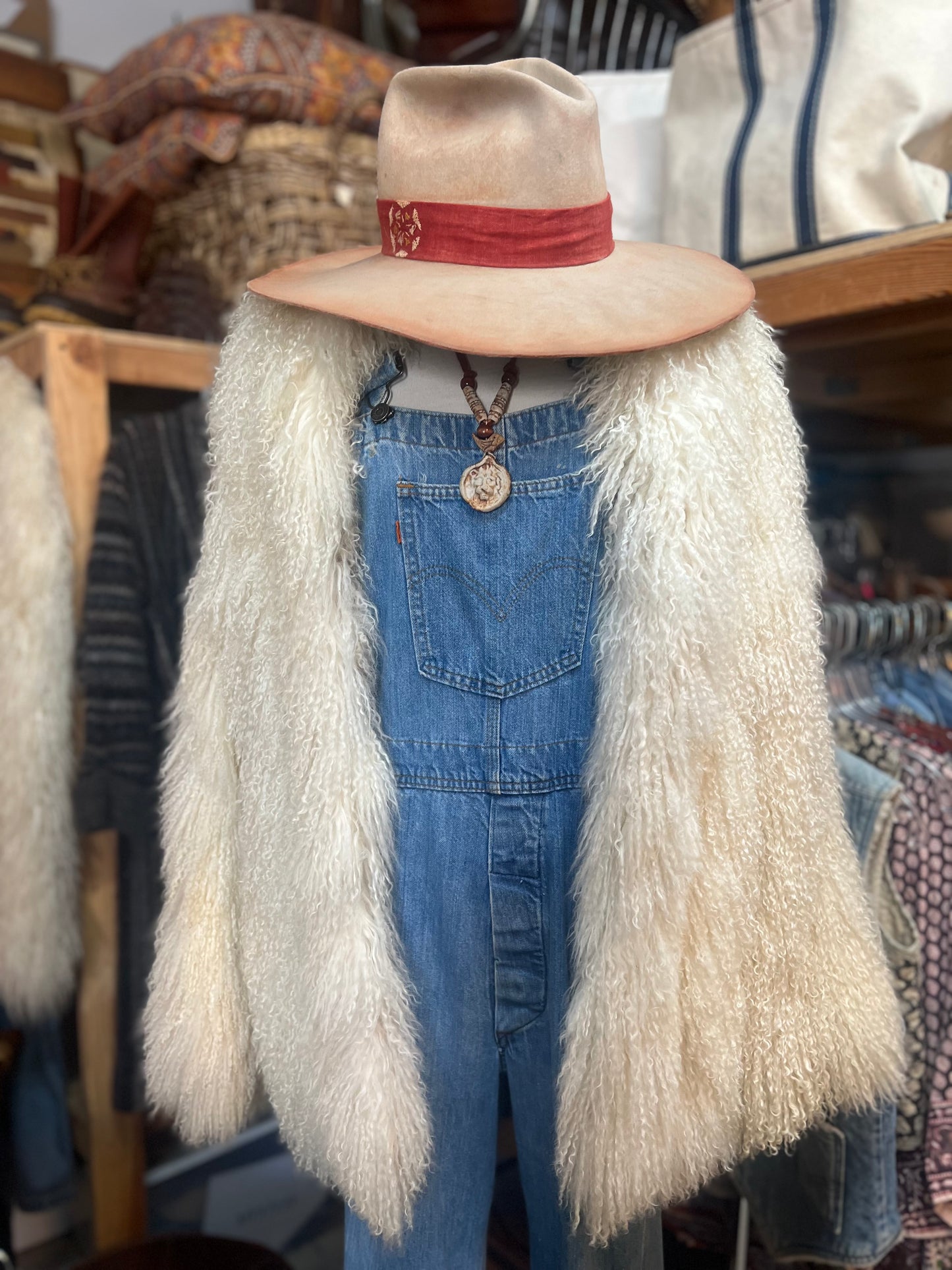 Vintage 80's Mongolian Lamb Shearling Oversized Coat Ilana P/S