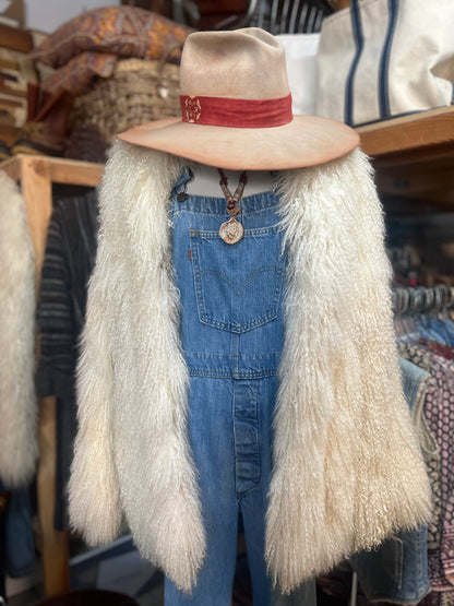 Vintage 80's Mongolian Lamb Shearling Oversized Coat Ilana P/S