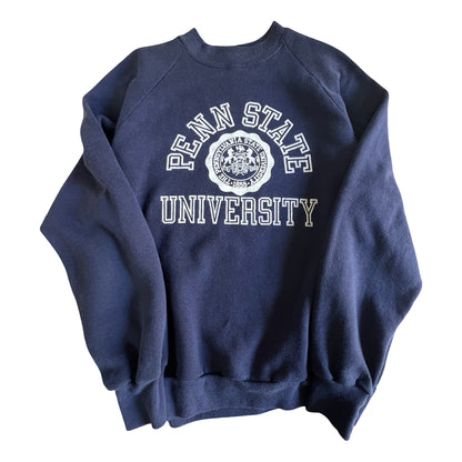 Vintage 80’s Flocked Penn State University Raglan Crewneck L/XL