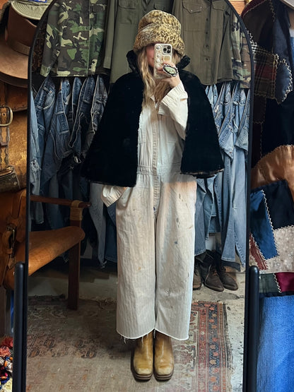 Stunning Vintage 1950’s Mid Century Shawl Collar Fur Opera Cape