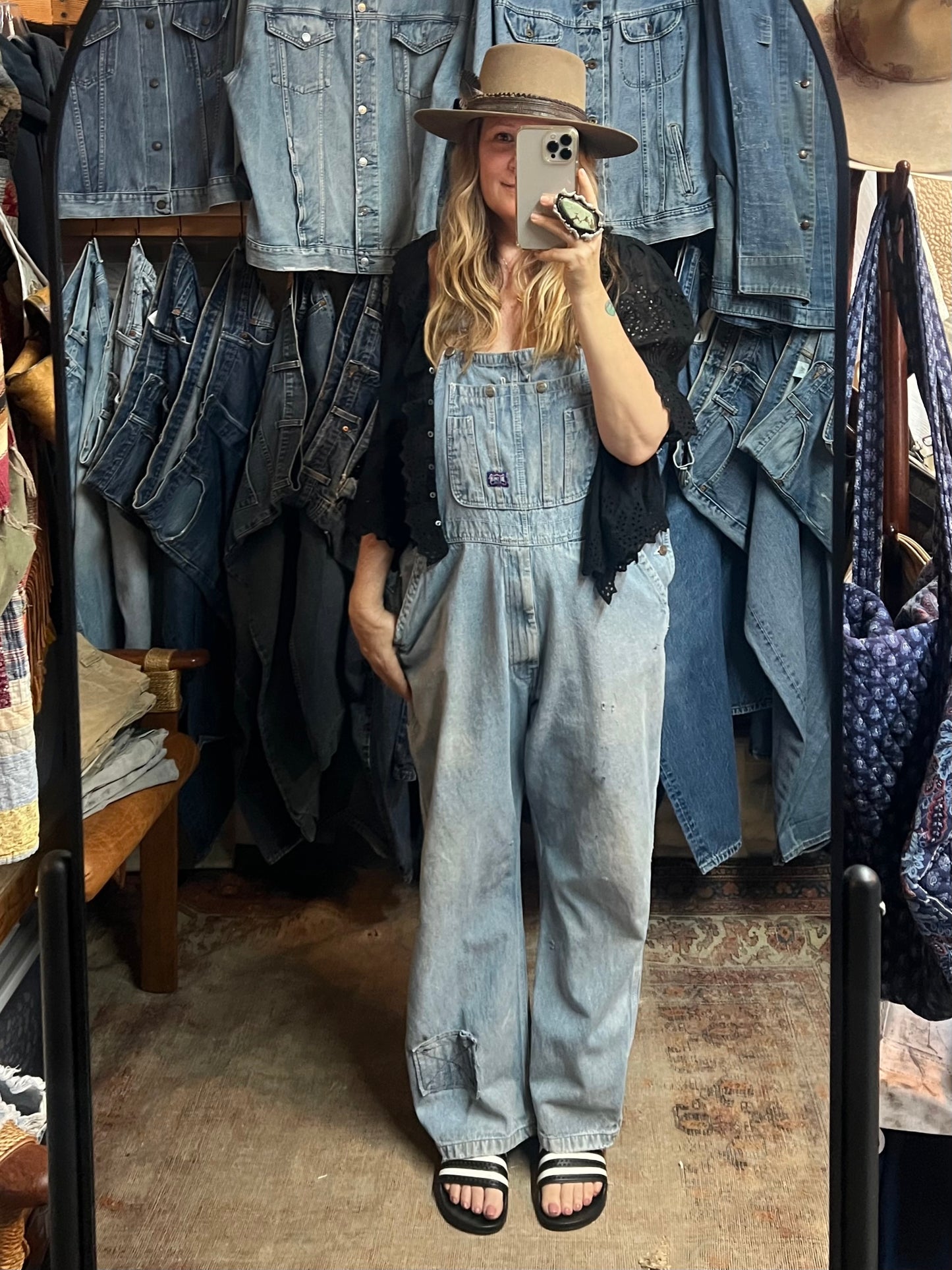 Vintage Faded Distressed Worn To Perfection Big Smith Overalls w/ Patch
