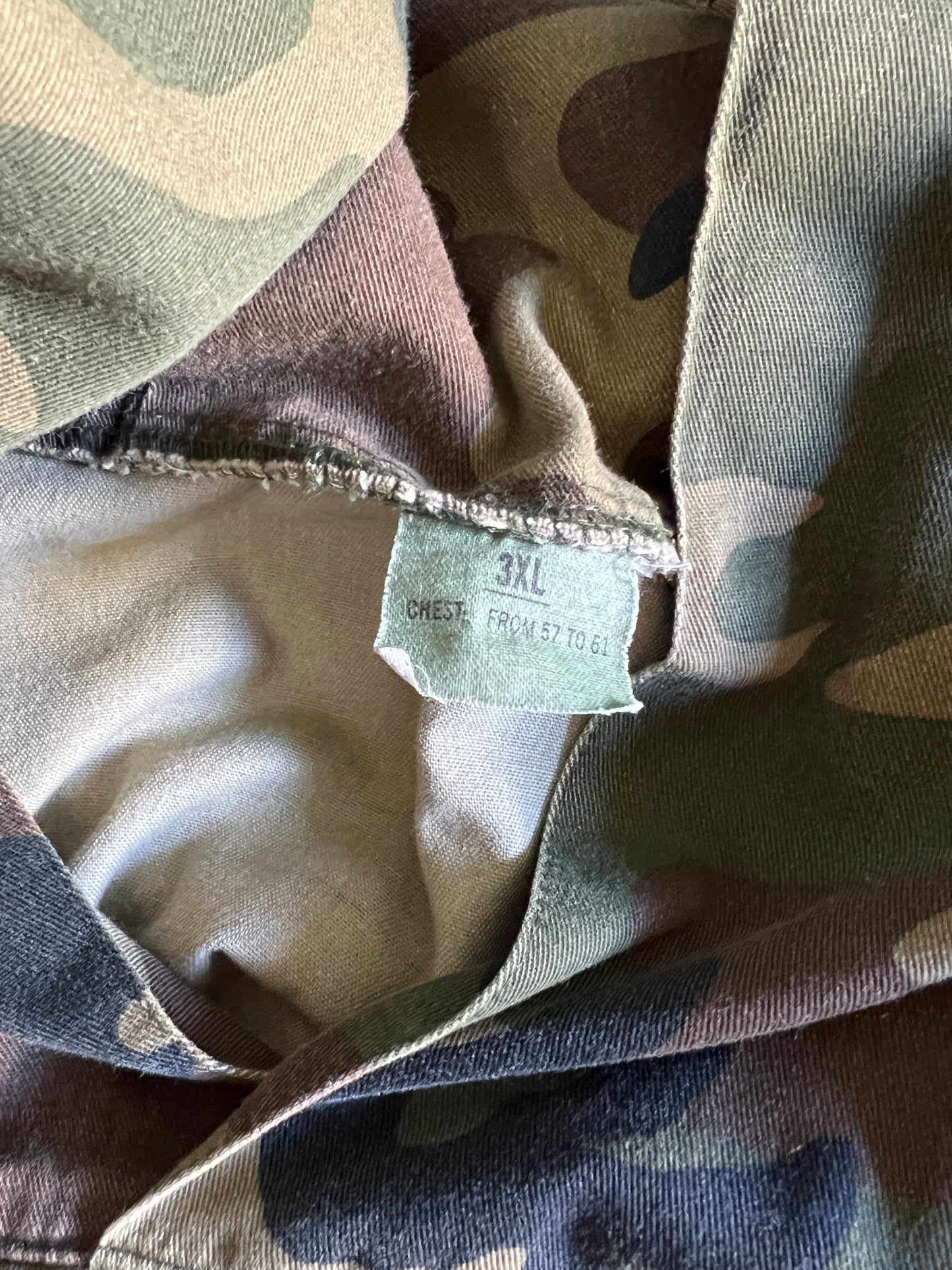 Vintage Military Issued Woodland Camo Hooded Anorak 3XL