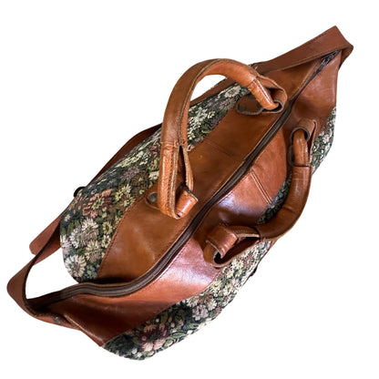 Vintage 1980’s Firenze Needlepoint Weekender Duffle Made In Italy