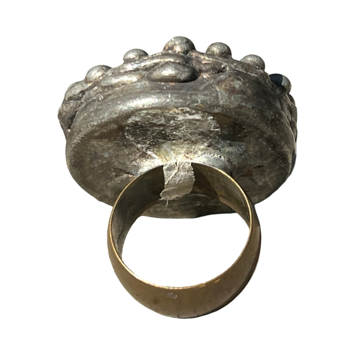 Signed Mikal Winn 2012 Crystal Mixed Metal Brutalist Ring Size 7