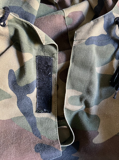 Vintage Military Issued Woodland Camo Hooded Anorak 3XL