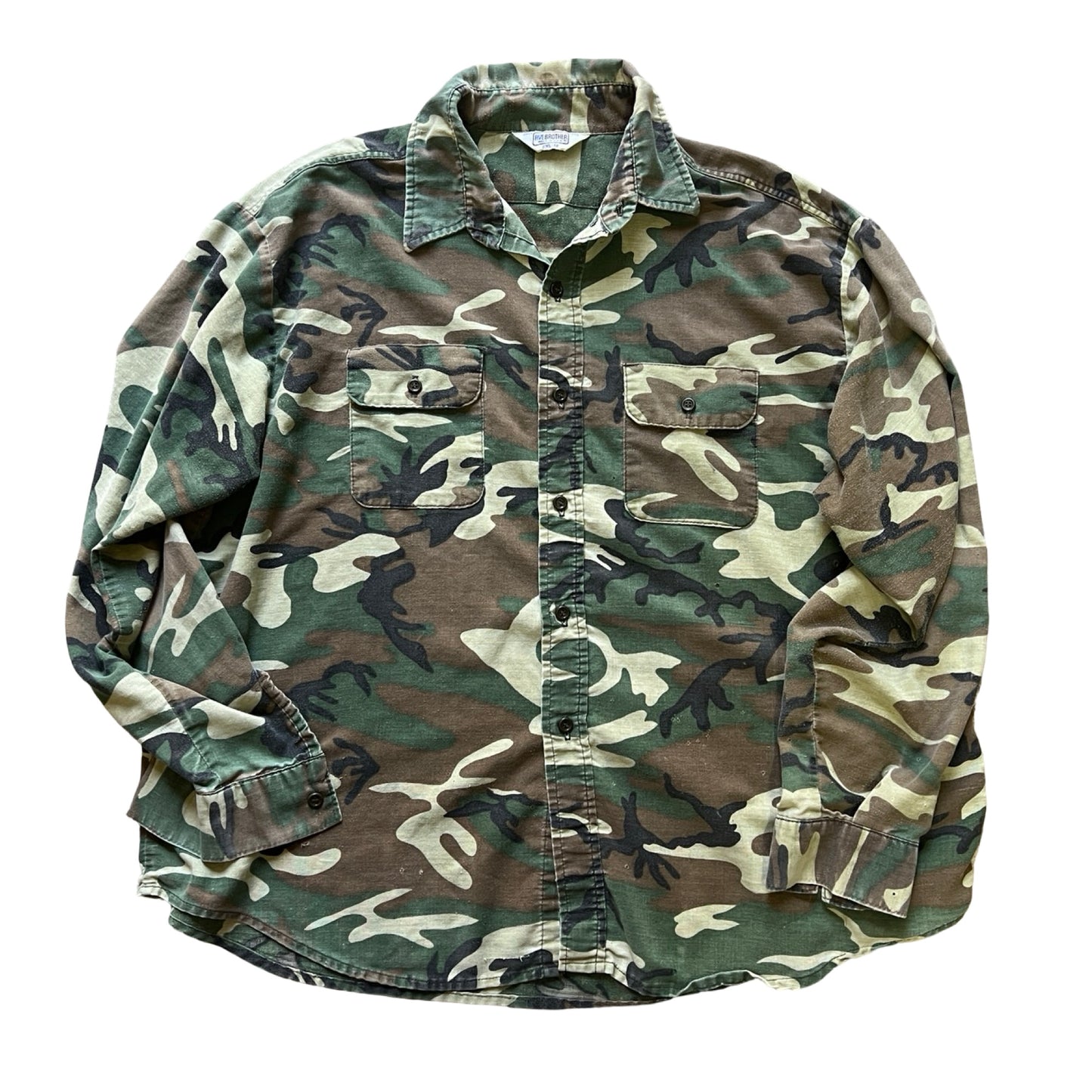 Vintage Worn To Perfection Five Brothers Camouflage Shirt XXL