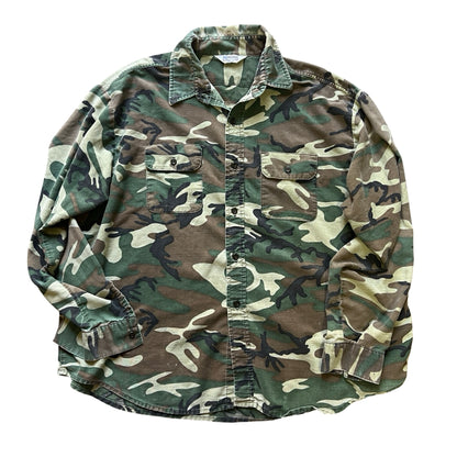 Vintage Worn To Perfection Five Brothers Camouflage Shirt XXL