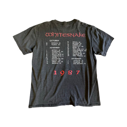 Vintage Whitesnake 1987 Single Stitch Double Sided Rock Tee Worn To Perfection L
