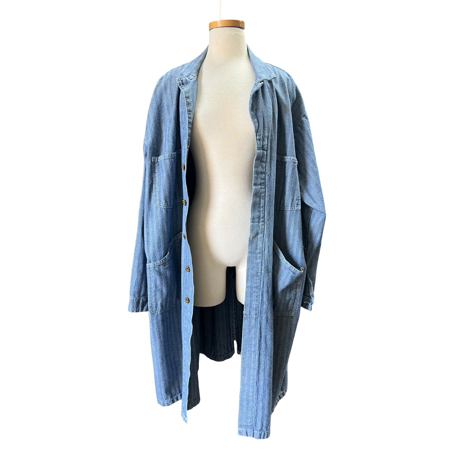 Vintage 1950’s Herringbone Twill Made in Mexico Denim Machinist Coat 52R
