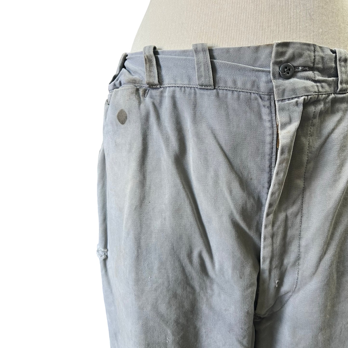 Vintage 1950’s Distressed Sail Cloth Chore Pants Original Repairs XL