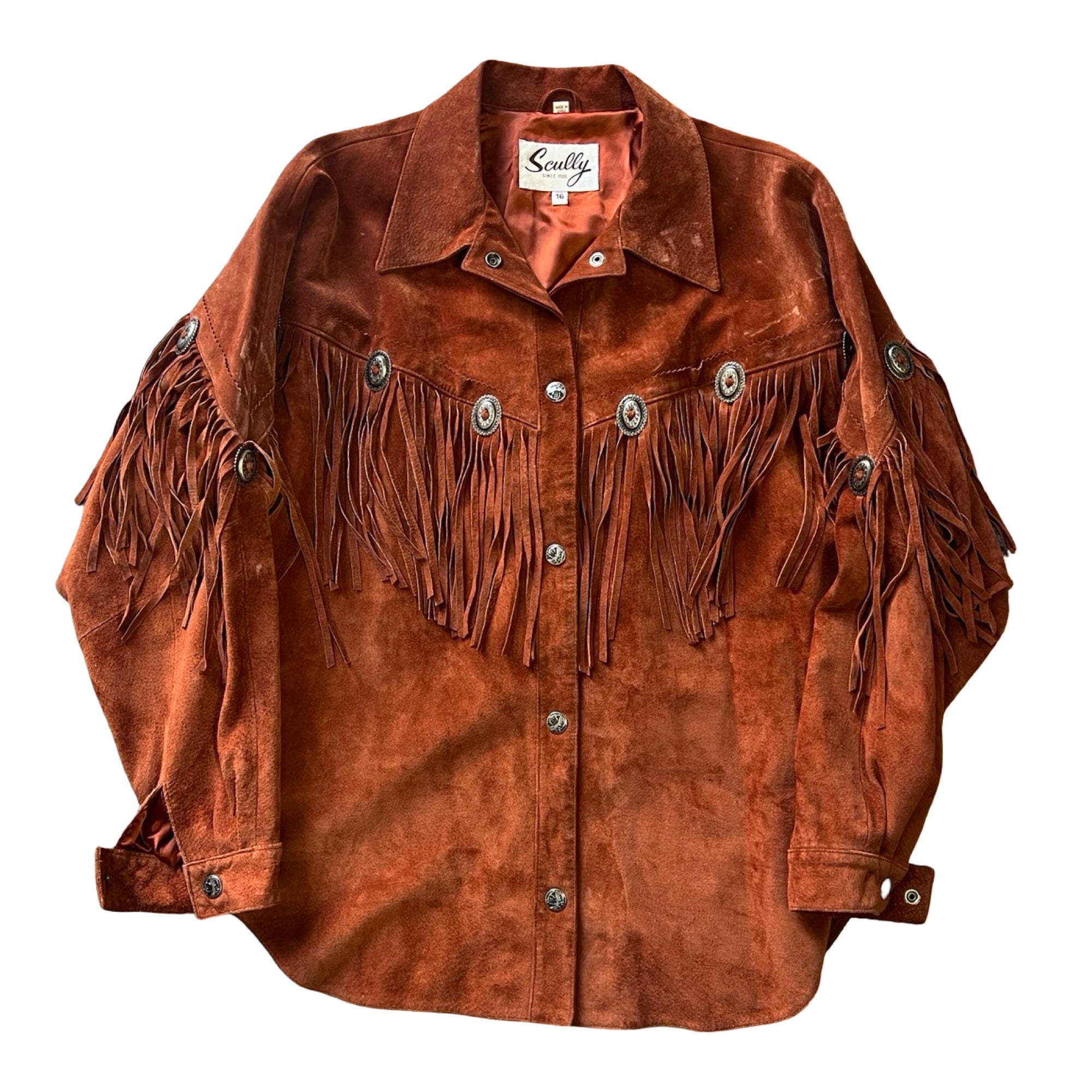 Vintage 90's Scully Suede Fringe Concho Jacket XL – Motley Vintage