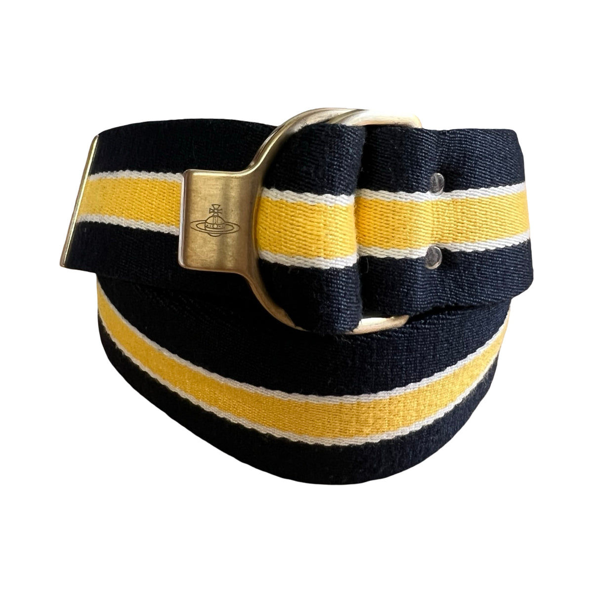 RARE Vintage 1990’s Vivienne Westwood Man Striped Canvas Webbing D-Ring Belt