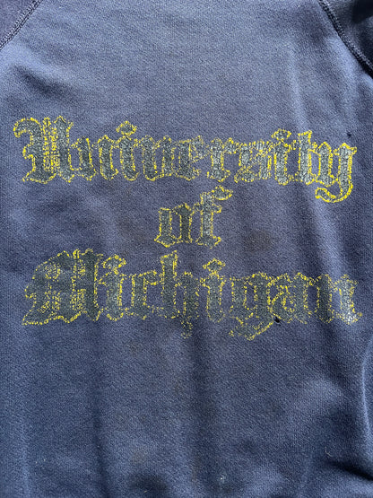 Vintage 1960’s University of Michigan Distressed Raglan Sweatshirt L/XL