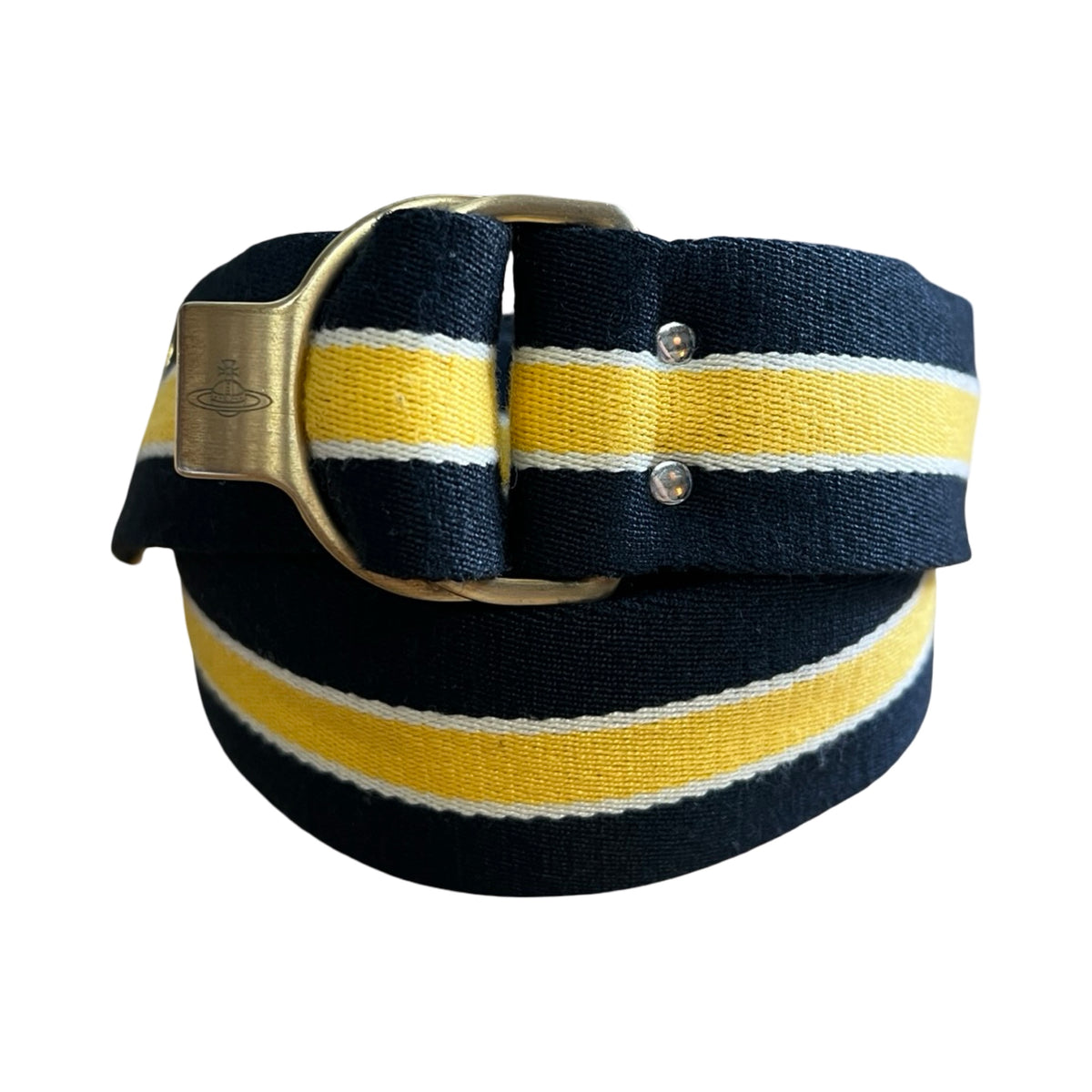 RARE Vintage 1990’s Vivienne Westwood Man Striped Canvas Webbing D-Ring Belt