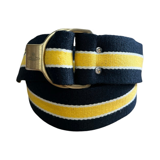 RARE Vintage 1990’s Vivienne Westwood Man Striped Canvas Webbing D-Ring Belt