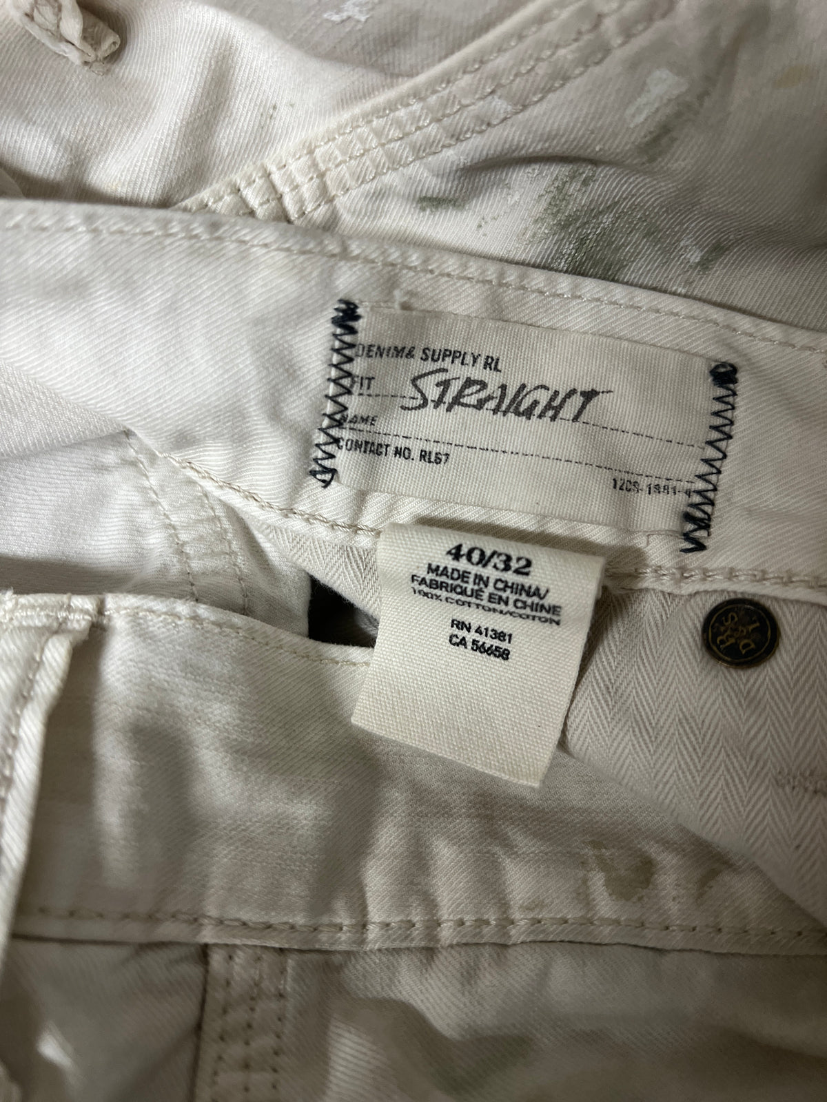 Vintage Ralph Lauren Denim Supply Distressed Painters Carpenter Pants Raw Hem