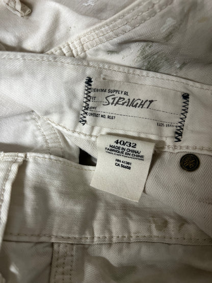 Vintage Ralph Lauren Denim Supply Distressed Painters Carpenter Pants Raw Hem