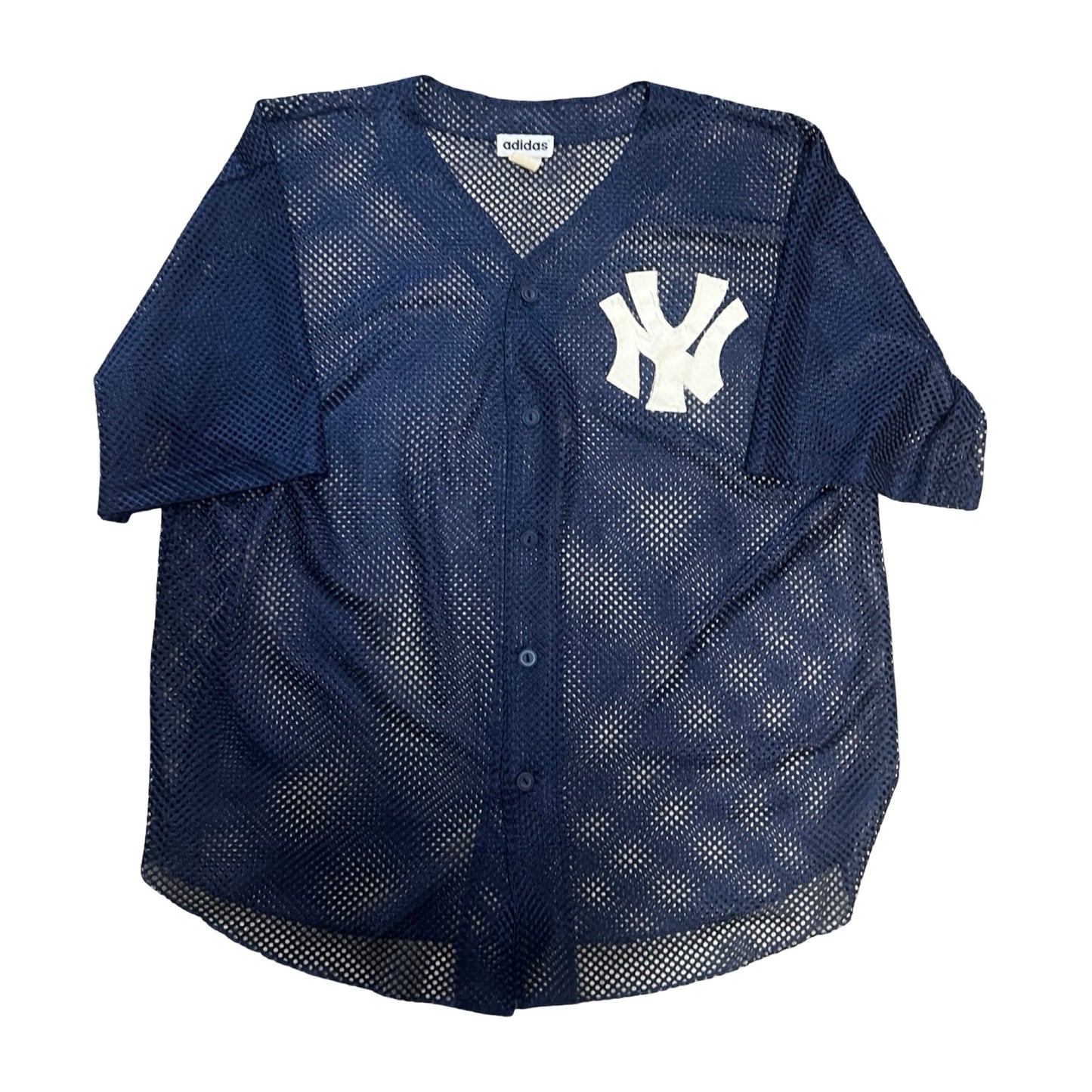 Super Rare Vintage 80’s Adidas Yankees Mesh Baseball Shirt XL