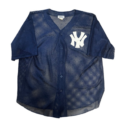 Super Rare Vintage 80’s Adidas Yankees Mesh Baseball Shirt XL