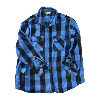 Vintage 90’s Carhartt Buffalo Plaid Oversized Flannel Heart Patch XXL