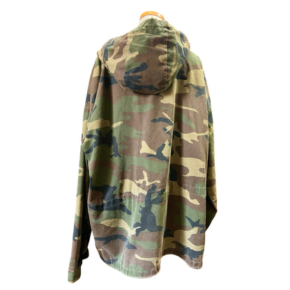 Vintage Military Issued Woodland Camo Hooded Anorak 3XL