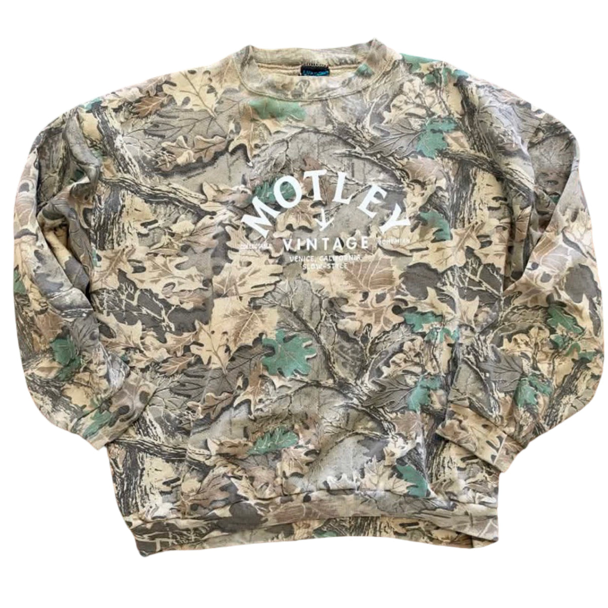 Vintage Oversized Distressed Camo Sweatshirt w/ MV Logo XXL #8