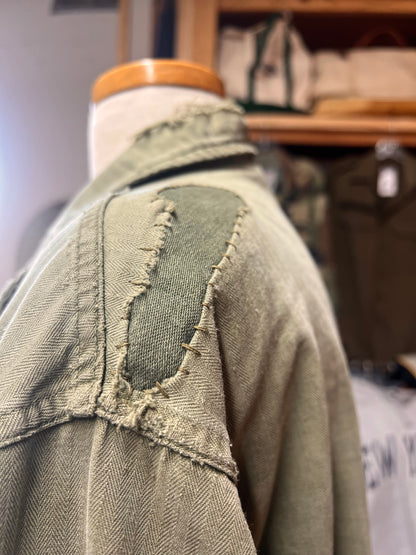 Rare Vintage 1950’s M50 OG-107 WWII Distressed Military Field Jacket 36