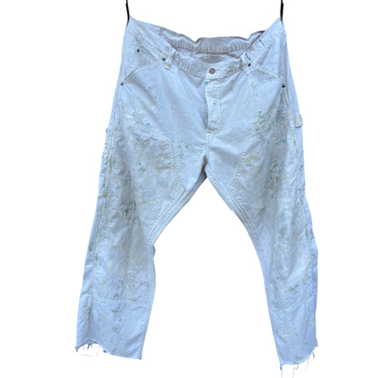 Vintage Ralph Lauren Denim Supply Distressed Painters Carpenter Pants Raw Hem