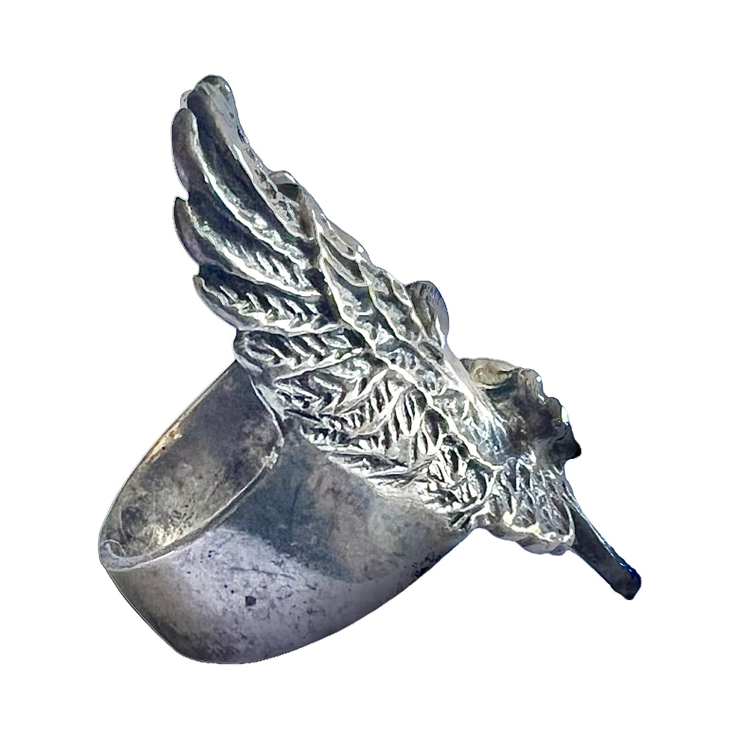 Vintage Sterling Silver Eagle Biker Ring Size 7 1/4
