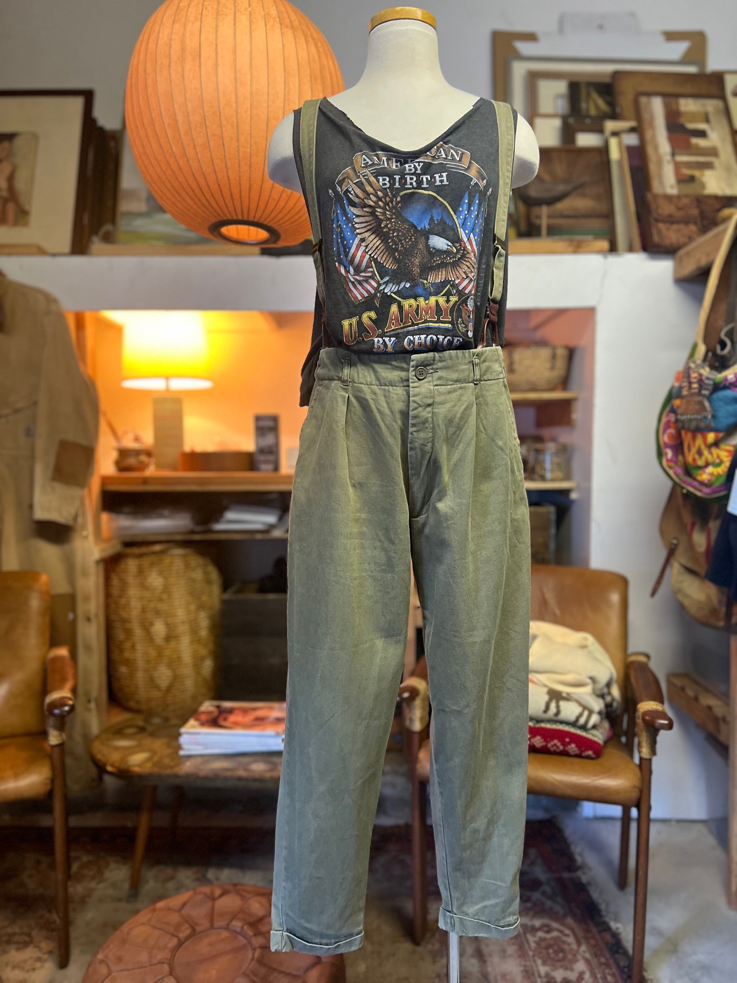 Vintage 80’s Limited Express Pleated Front Cuffed Pants w/ Detachable Suspenders S/M