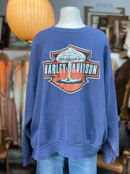 Vintage Oversized Bootleg DIY Harley Davidson Sweatshirt XXL