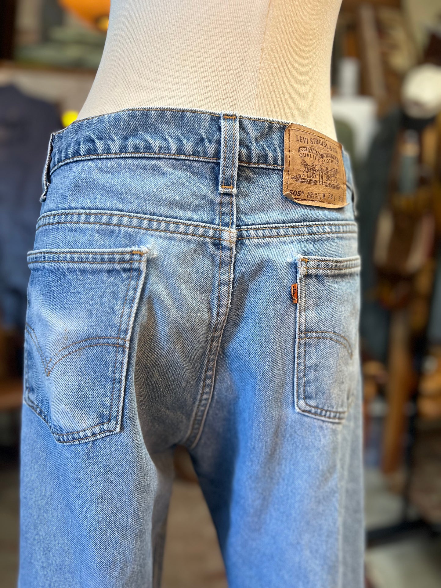 Vintage Levi’s Orange Tab 505’s Distressed 38x28