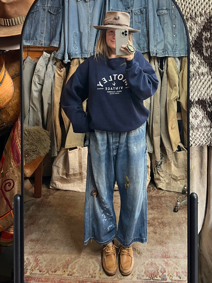 Vintage Distressed Oversized Russell Sweatshirt w/ MV Logo XXL #17
