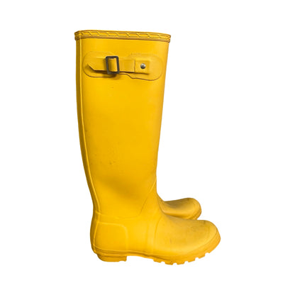 Vintage Hunter Rain Boots Wellies Classic Yellow Mens 7 Womens 8