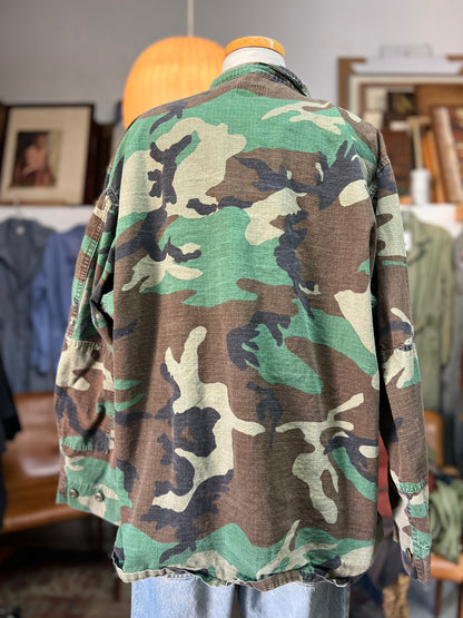 Classic Vintage Ripstop Camo Jacket Elbow Patches XL