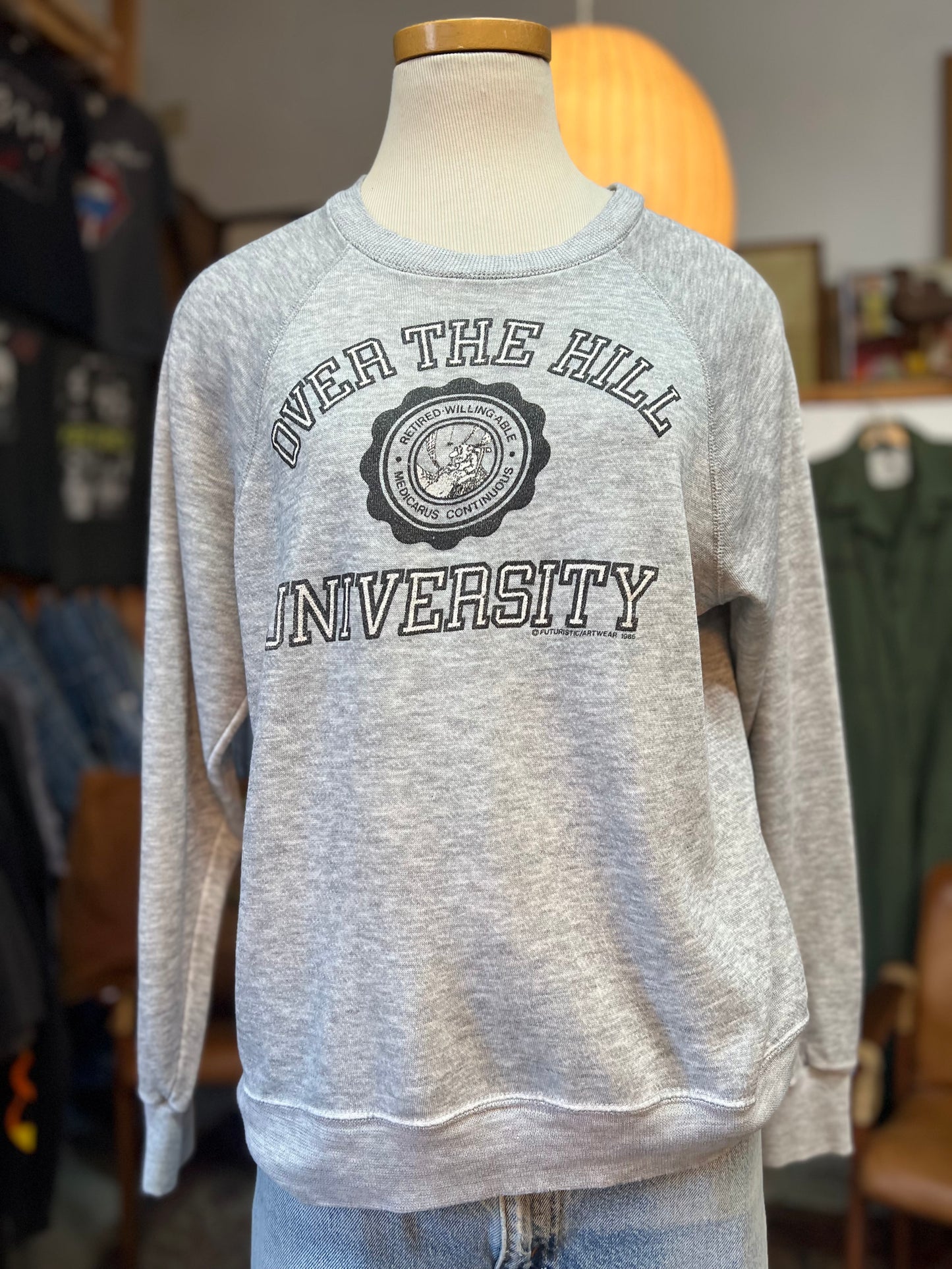 Vintage 1985 Over The Hill University Raglan Sweatshirt XL