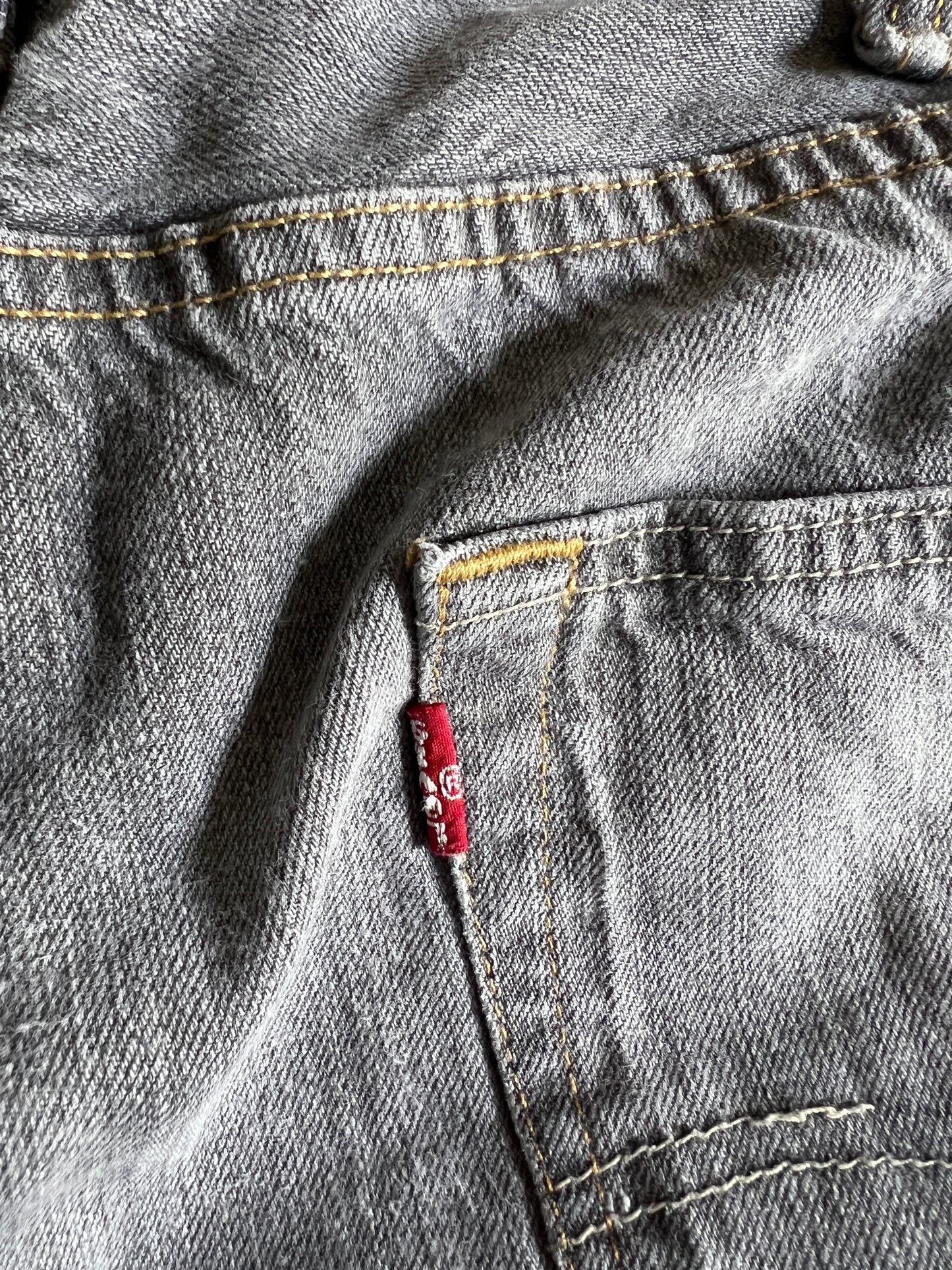 Vintage Y2K Levi’s 501 Distressed Faded Black Raw Cut Hem