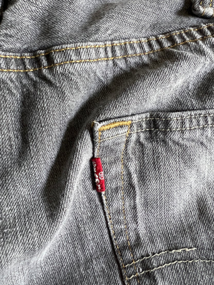 Vintage Y2K Levi’s 501 Distressed Faded Black Raw Cut Hem