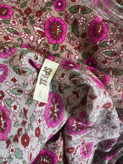 Spell Kombi Floral Midi Dress Red L