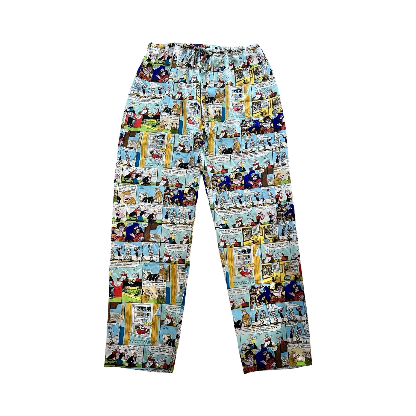 RARE SET Vintage Universal Studios Sunday Comic Silk Mens Pajamas L