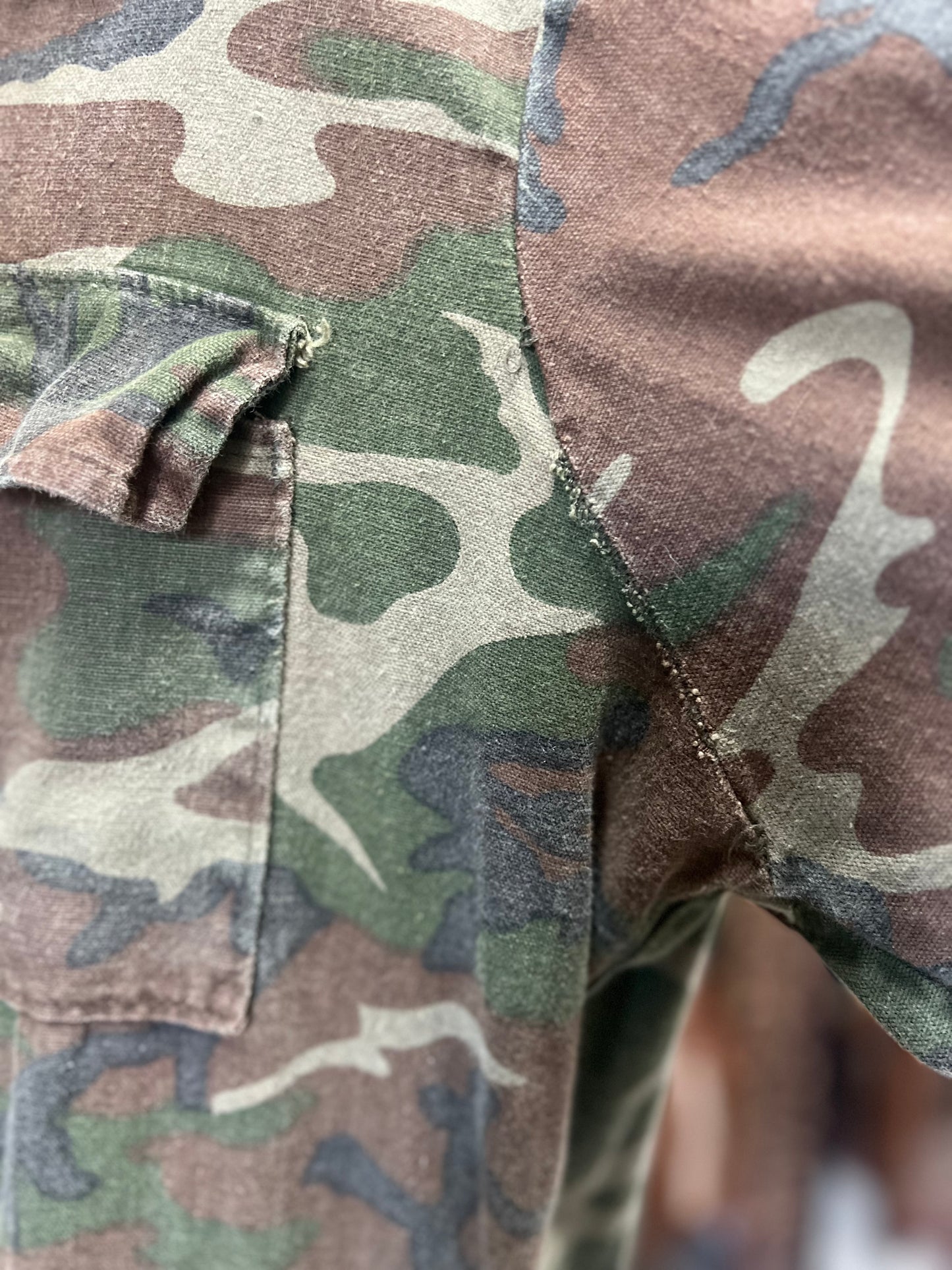 Vintage 1970’s Oversized KMart Zip Front Camo Jumpsuit XL/XXL