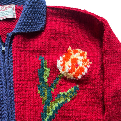 RARE Vintage 80’s Hand Knit Tulip Cowichan Sweater Jacket w/ Pockets L/XL