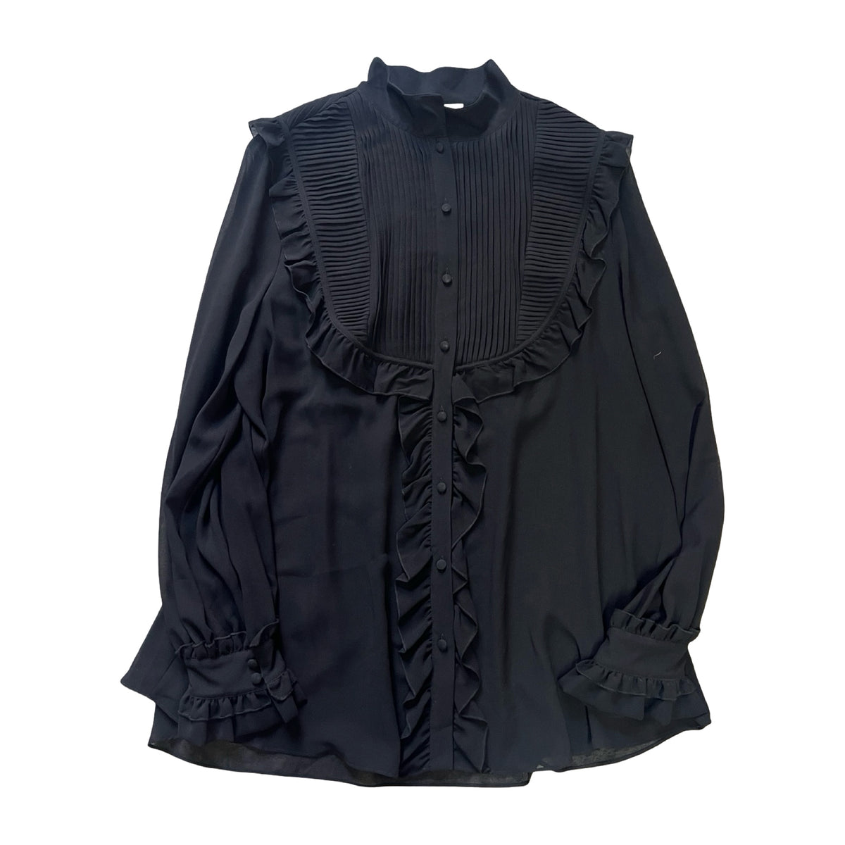 For Love & Lemons Sheer Ruffle Top L